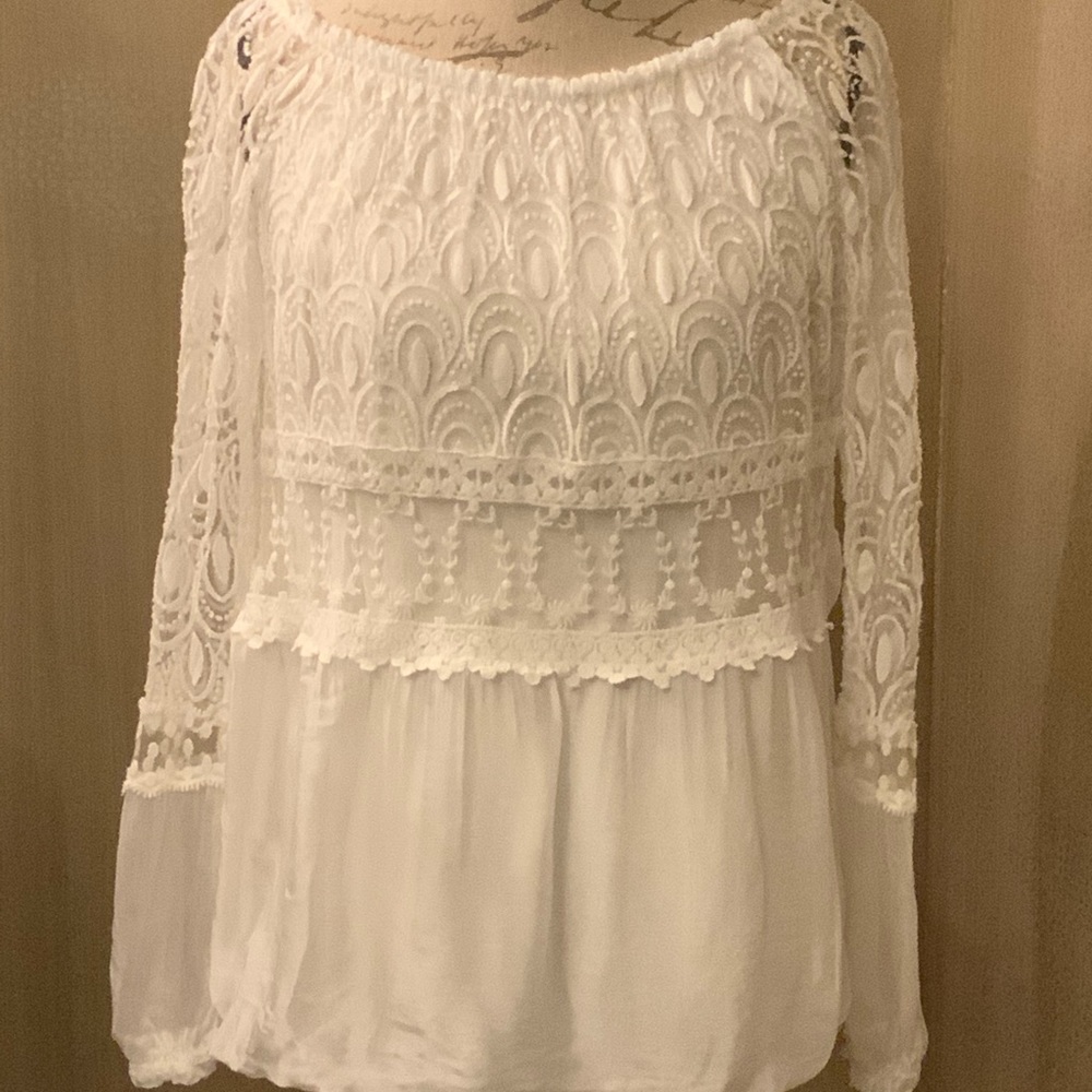 NWOT Lola Blouse - silk and lace, Made in Italy
